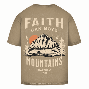 Oversize Washed T-Shirt faith can move mountains matthew 17:20