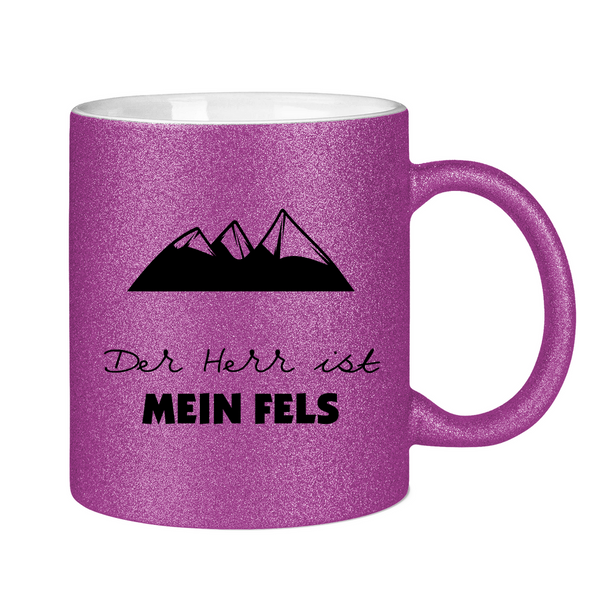 Glitzertasse der herr ist mein fels