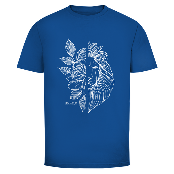 Herren T-Shirt Blume Löwe jesaja 33,17