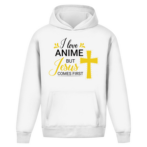 Oversize Hoodie Ohne Kordel i love anime but jesus comes first