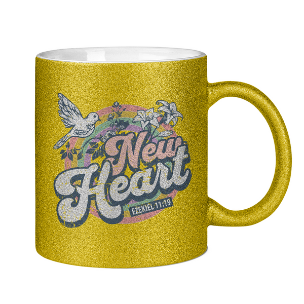 Glitzertasse new heart ezekiel 11:19