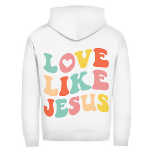 Zipper Hoodie love like jesus retro