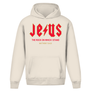 Oversize Hoodie Ohne Kordel jesus the rock matthew 7:24-25