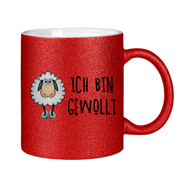 Glitzertasse schaf ich bin gewollt