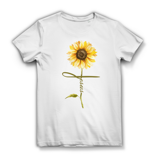 Damen Bio T-Shirt jesus sonnenblume