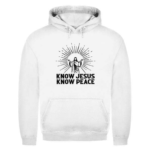 Herren Hoodie know jesus know peace