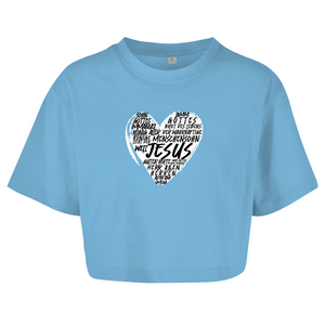 Damen Oversize Crop Top jesus guter hirte