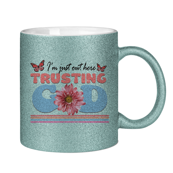 Glitzertasse trusting god