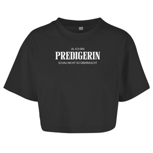 Damen Oversize Crop Top ja ich bin predigein