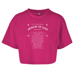 Damen Oversize Crop Top armor of god ephesians 6