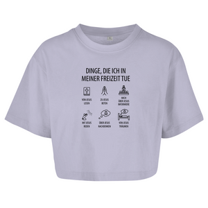 Damen Oversize Crop Top dinge die ich in meiner freizeit tue