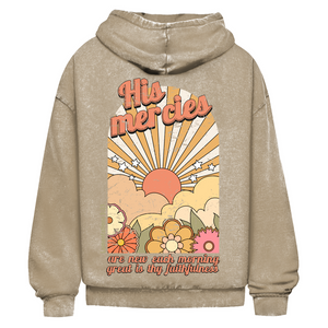 Oversize Washed Hoodie great is thy faithfulness lamentations 3:23