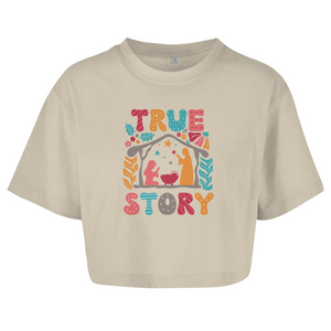 Damen Oversize Crop Top true store weihnachten