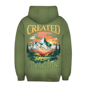 Unisex Oversize Hoodie created with a purpose ephesians 2:10