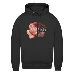 Damen Hoodie der mich stark macht rose philipper 4:13