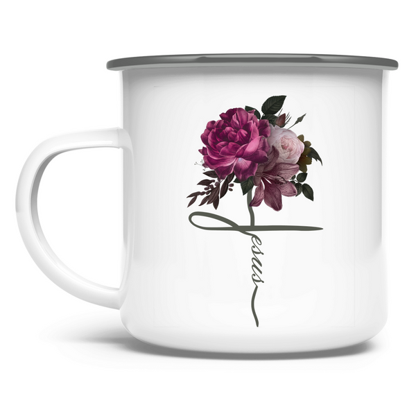 Emaille Tasse jesus blume