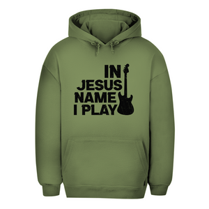 Unisex Oversize Hoodie in jesus name i play guitarist