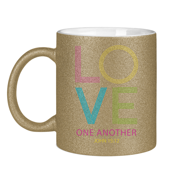 Glitzertasse love one another