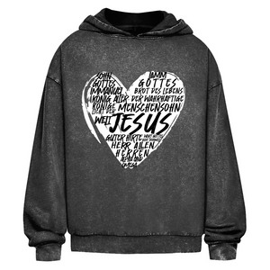Oversize Washed Hoodie jesus guter hirte