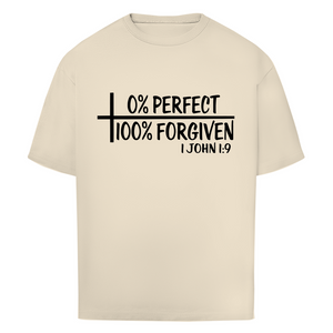 Oversize T-Shirt 0% perfect 100% forgiven 1 john 1:9