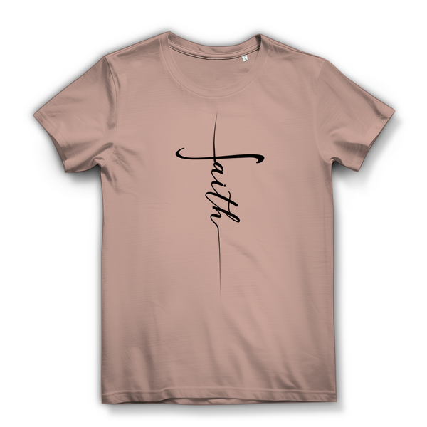 Damen Bio T-Shirt faith kreuz