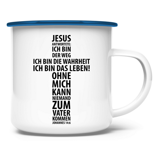 Emaille Tasse jesus antwortete