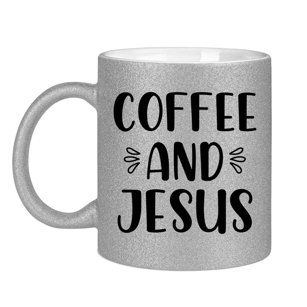 Glitzertasse coffee and jesus