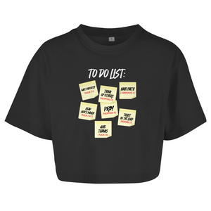Damen Oversize Crop Top to do list