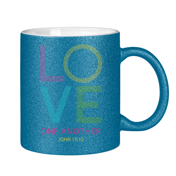 Glitzertasse love one another