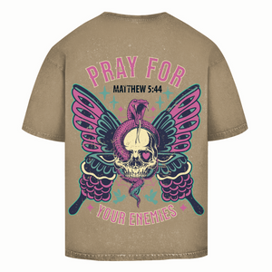 Oversize Washed T-Shirt pray for your enemies matthew 5:44