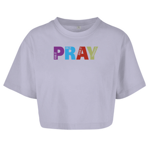 Damen Oversize Crop Top pray on it