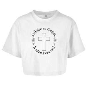 Damen Oversize Crop Topgehöre zu gottes boden personal