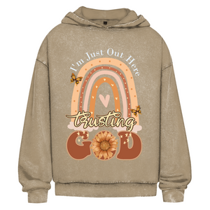 Oversize Washed Hoodie trusting god