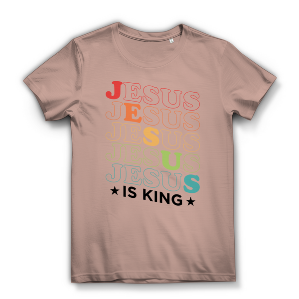 Damen Bio T-Shirt jesus is king retro