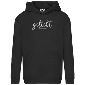 Kinder Hoodie geliebt 1 johannes 4:16