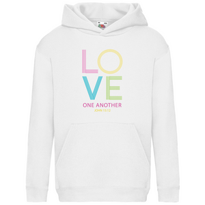 Kinder Hoodie love one another john 15:12
