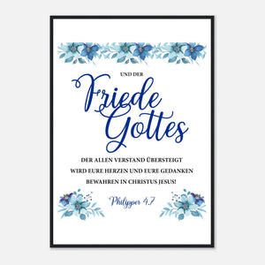friede gottes philipper 4.7 Poster mit Holzrahmen