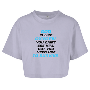 Damen Oversize Crop Topgod is like oxygen