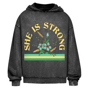 Oversize Washed Hoodie she is strong