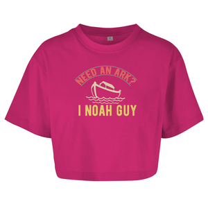 Damen Oversize Crop Top need an ark i noah guy