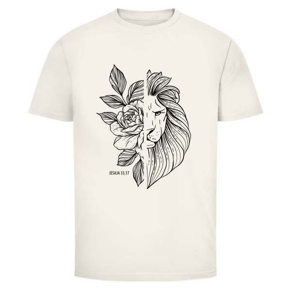 Herren T-Shirt Blume Löwe jesaja 33,17