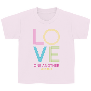Kinder T-Shirt love one another john 15:12