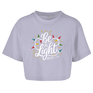 Damen Oversize Crop Top be the light matthew 5:14