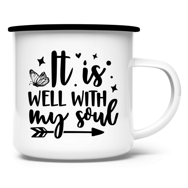 Emaille Tasse it is well wih my soul