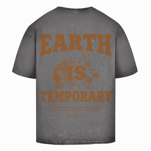Oversize Washed T-Shirt earth ist temporary matthew 5:18