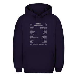 Unisex Oversize Hoodie bibel notfallnummern
