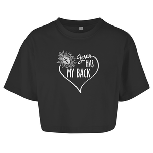 Damen Oversize Crop Top jesus has my back