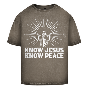 Oversize Washed T-Shirt know jesus know peace