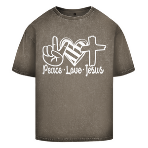 Oversize Washed T-Shirt peace love jesus