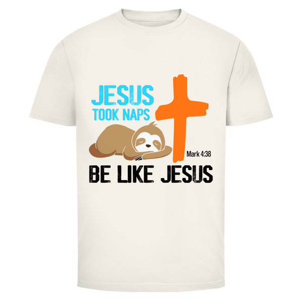 Herren T-Shirt jesus took naps mark 4:38 faultier